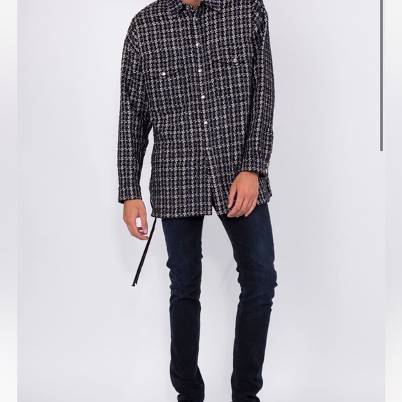 FAITH CONNEXION oversized houndstooth pattern shirt,authentic - Picture 8 of 8